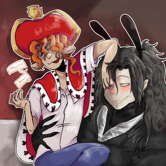 I did the guy with long brown hair, his name is Victor. I also did the lighting, the background and some shading _